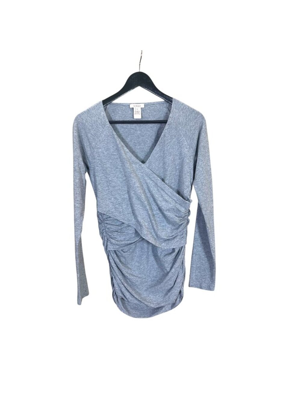 Sundance Grey Ruched Wrap Long Sleeve Small